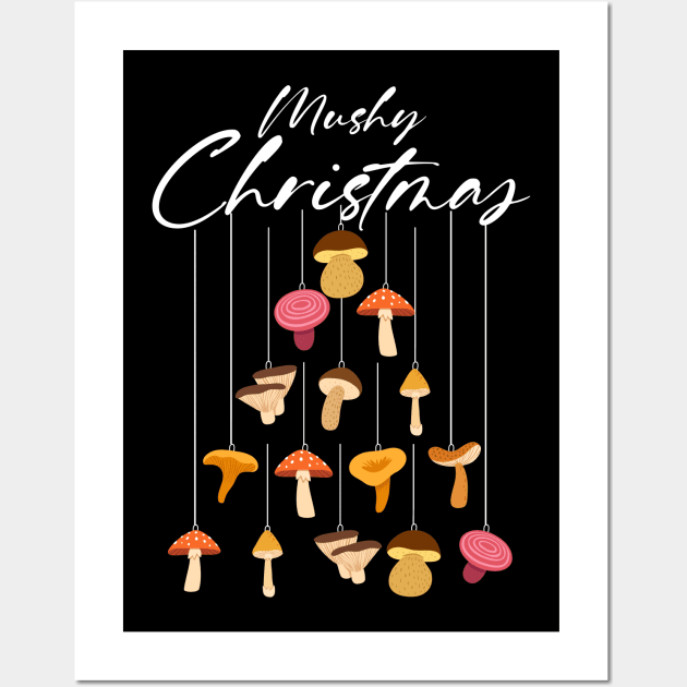 Mushy Christmas Men Women Kids Funny Ugly Christmas Mushroom Wall Art by KsuAnn